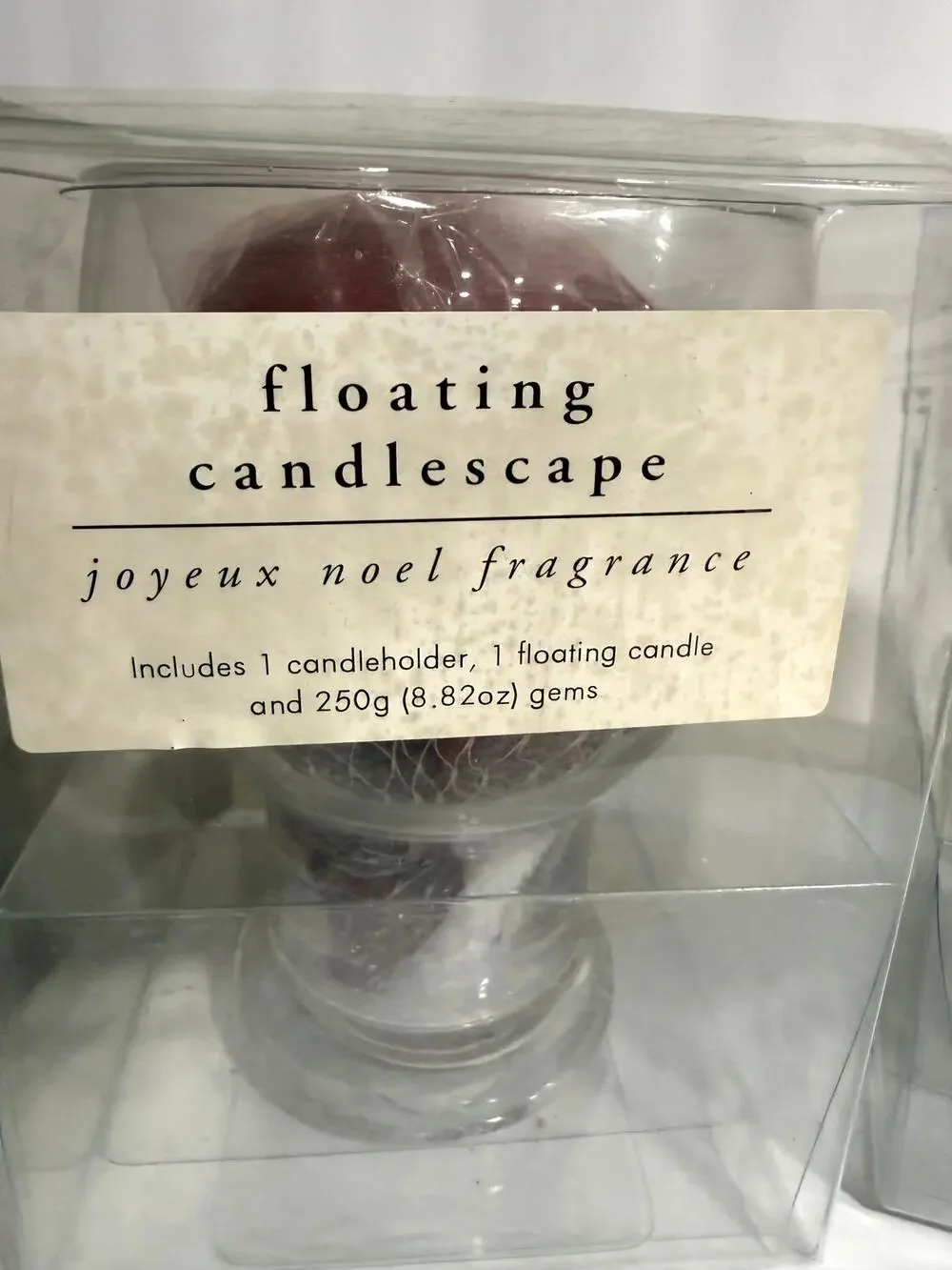 Pier 1 Floating Candlescape Set 2 Retired Discontinued Red Green Joyeux Noel NEW